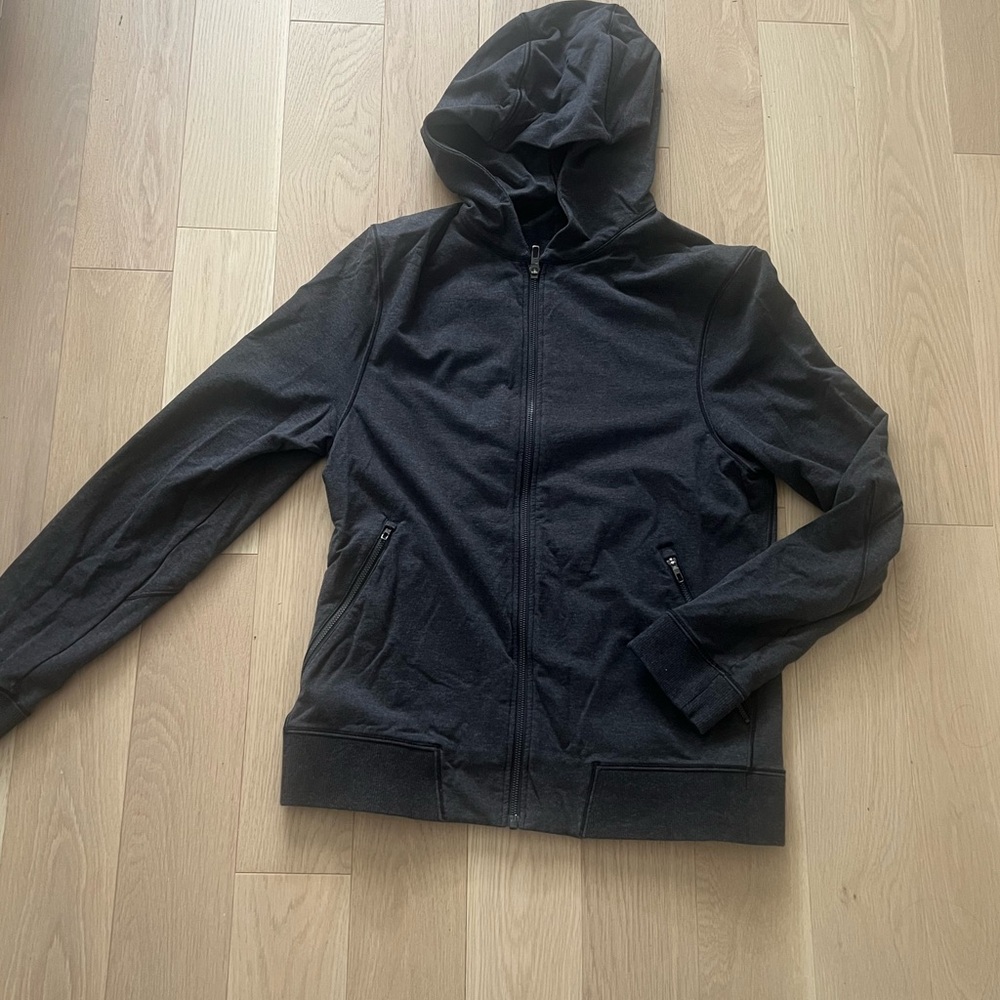 Lululemon Men’s Charcoal Grey Zip-Up Hoodie